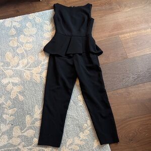 Black Halo Elegant Black Peplum Jumpsuit